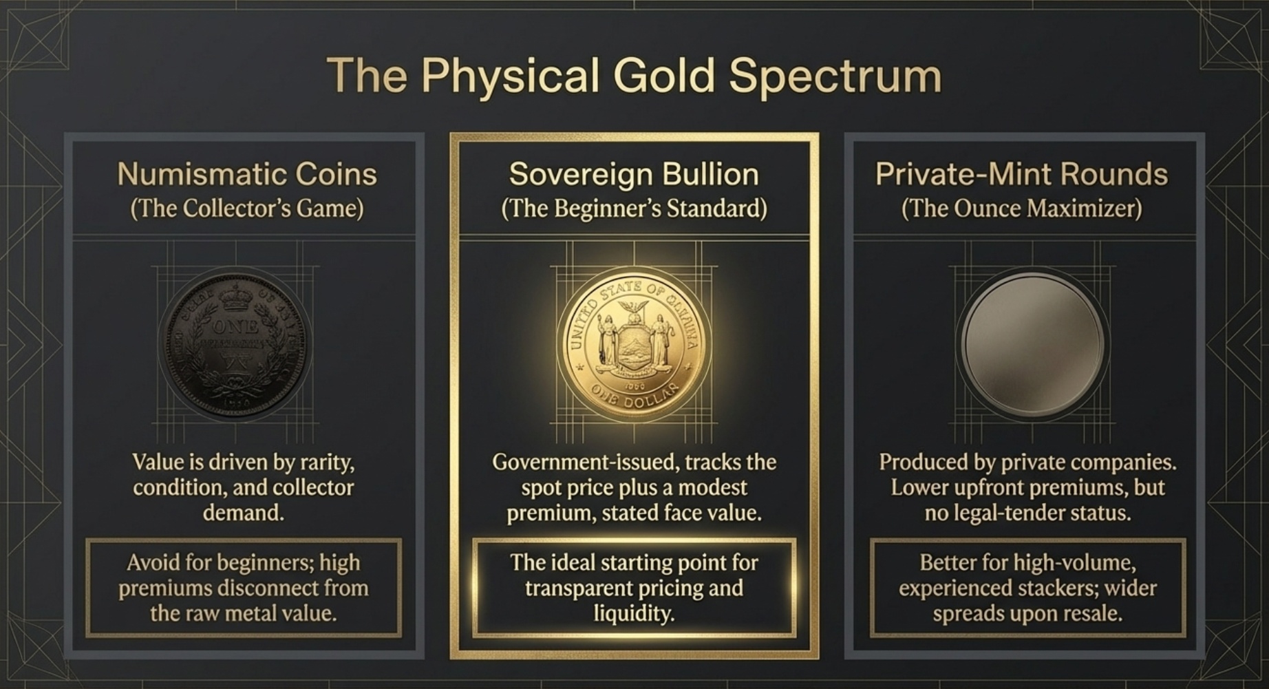 Bullion coin vs numismatic coin vs rounds