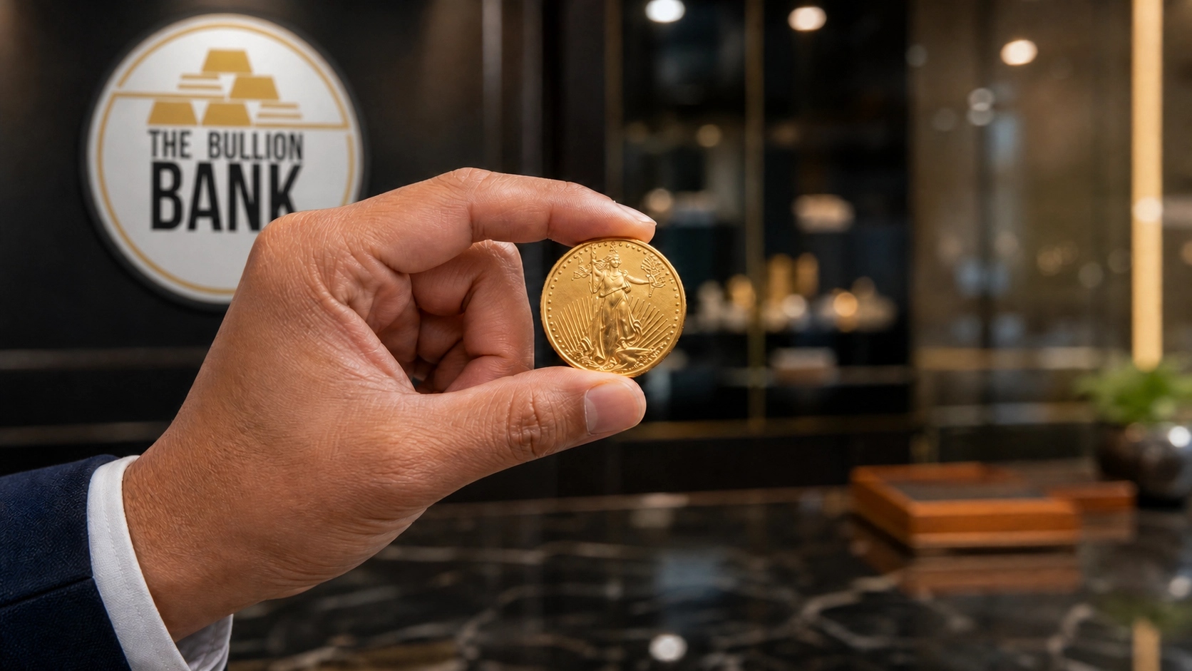 Person holding a Gold Coin representing liquidity