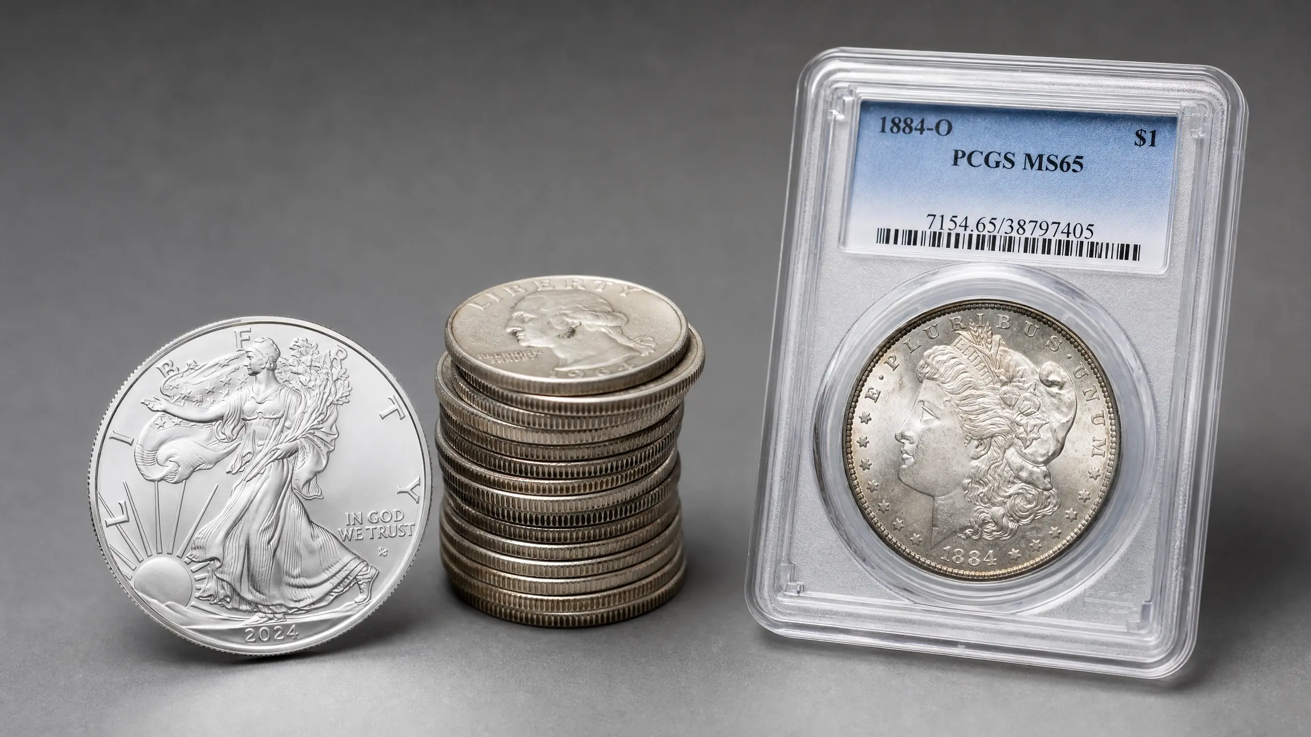American Silver Eagle, junk silver, certified coin