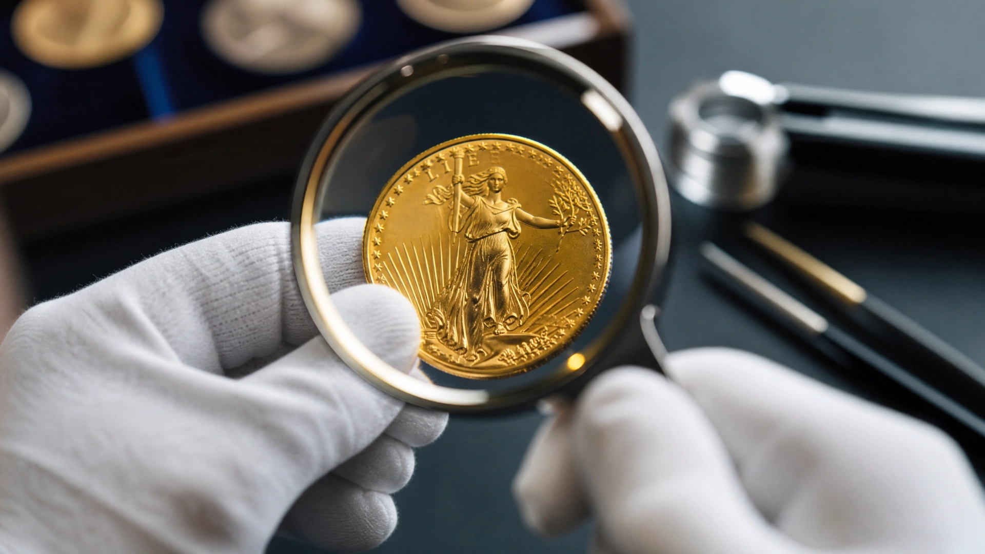 Professional coin grading examination