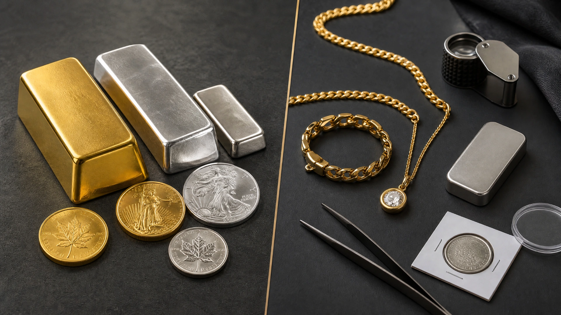 Comparison of bullion and legal-tender coins with jewelry and other retail items