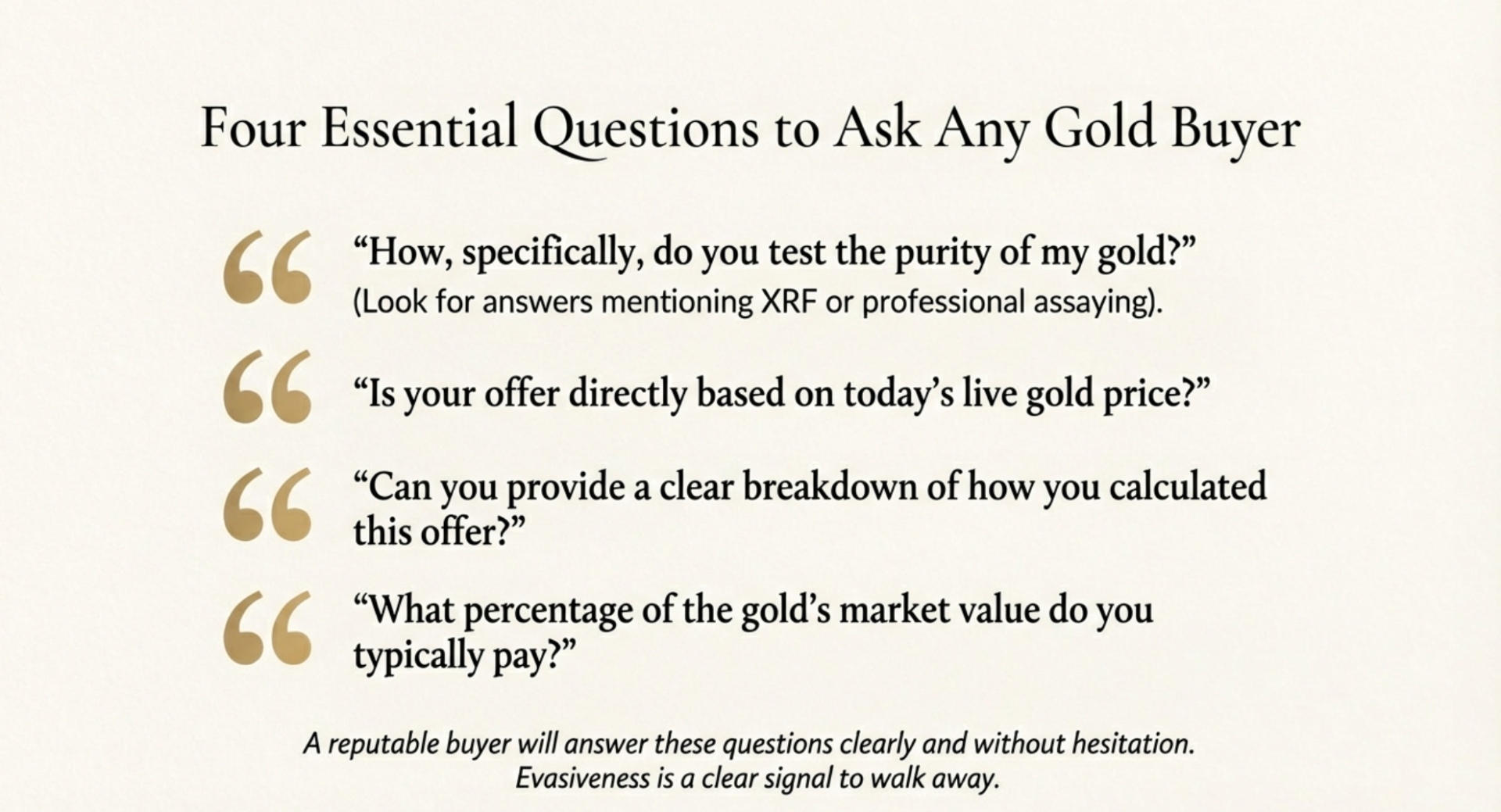 Questions to Ask Any Cash‑for‑Gold Buyer