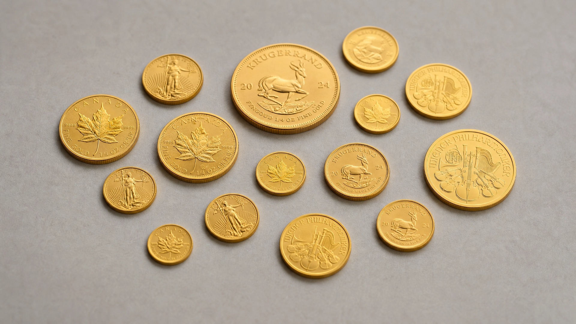 Variety of Fractional Gold Coins