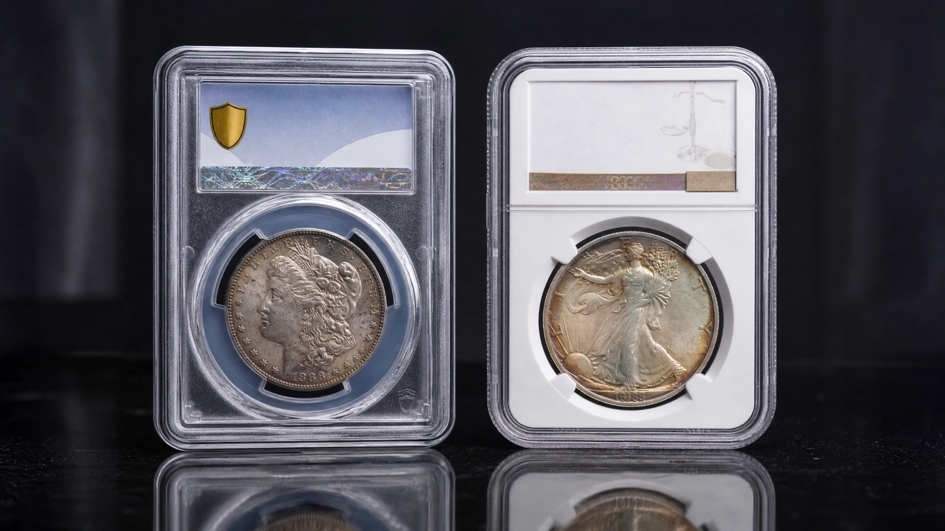 PCGS and NGC certified coin slabs