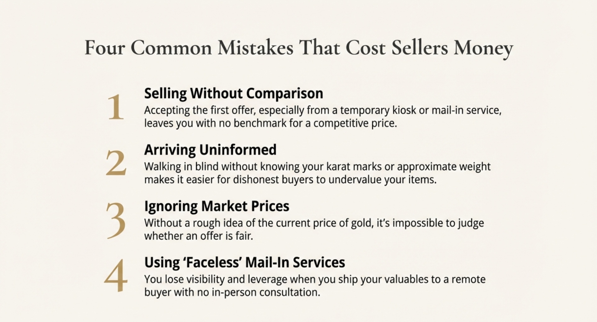 Common Mistakes That Cost You Money When You Sell Old Gold