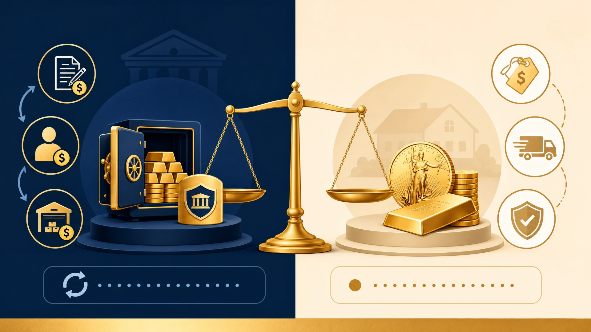 Cost comparison between Gold IRA recurring fees and physical gold one-time costs