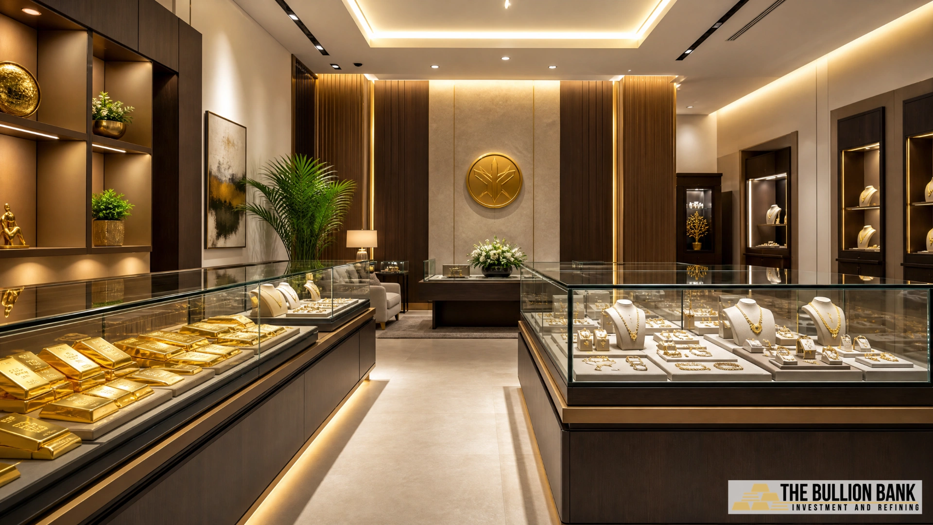 Modern and secure interior of The Bullion Bank showroom
