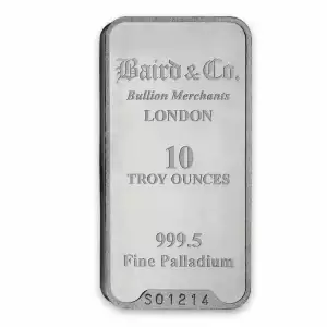 10 oz Baird & Co Palladium Minted Bar (2)