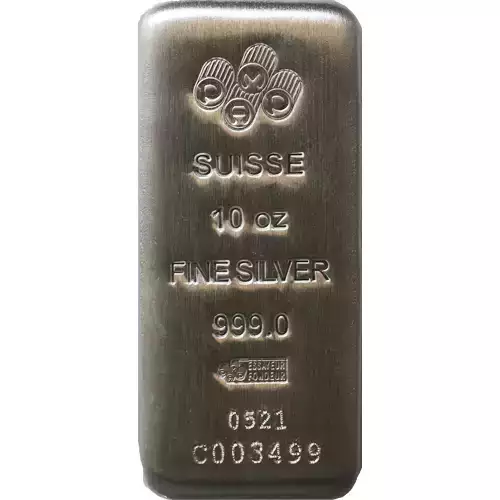 10 oz PAMP Suisse Silver Bar (cast w/ Assay) (1)