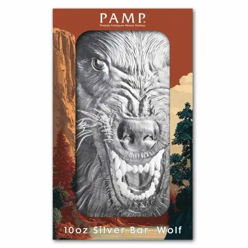 10 oz Silver Bar PAMP Into the Wild - Wolf (3)
