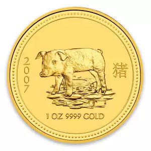 2007 1 oz Australian Perth Mint Gold Lunar: Year of the Pig (2)