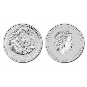 2012 1 oz Australian Perth Mint Silver Lunar II: Year of the Dragon