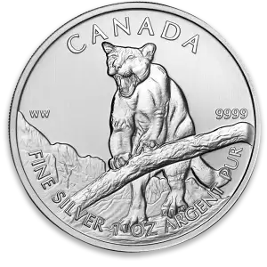 2012 1 oz Canadian Silver Wildlife Series - Cougar (2)