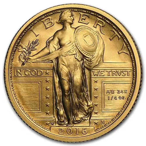 2016-W 1/4 oz Gold Standing Liberty Quarter Centennial (w/OGP)