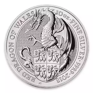 2018 10oz Britain Silver Queen's Beast : The Dragon of Wales (2)