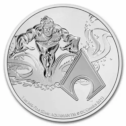 2022 Niue 1 oz Silver $2 DC Comics Justice League: Aquaman  (2)