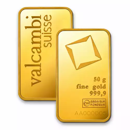 50 g Valcambi Minted Gold Bar