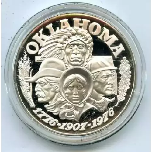 Oklahoma State Proof Coin 34 Grams .925 Fine Sterling Silver Collectible Round (1)