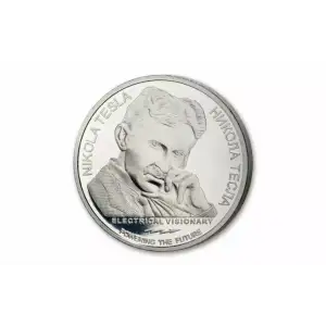 2019 Serbia 1-oz Silver Nikola Tesla Remote Control Current Coin Gem