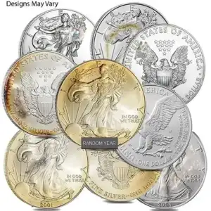 Circulated or painted 1oz American Silver Eagle