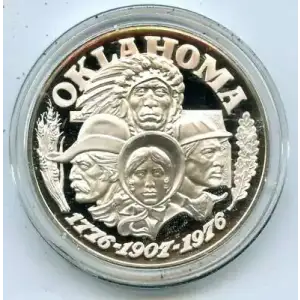 Oklahoma State Proof Coin 34 Grams .925 Fine Sterling Silver Collectible Round (1)