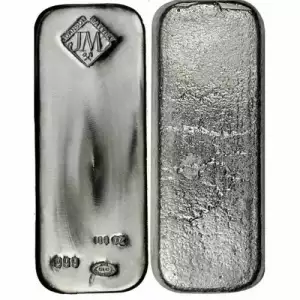 100oz Johnson Matthey Silver Bar Cast (2)