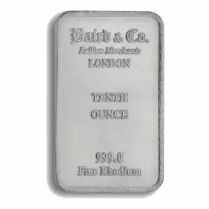 1/10 oz Baird & Co Rhodium Minted Bar (2)